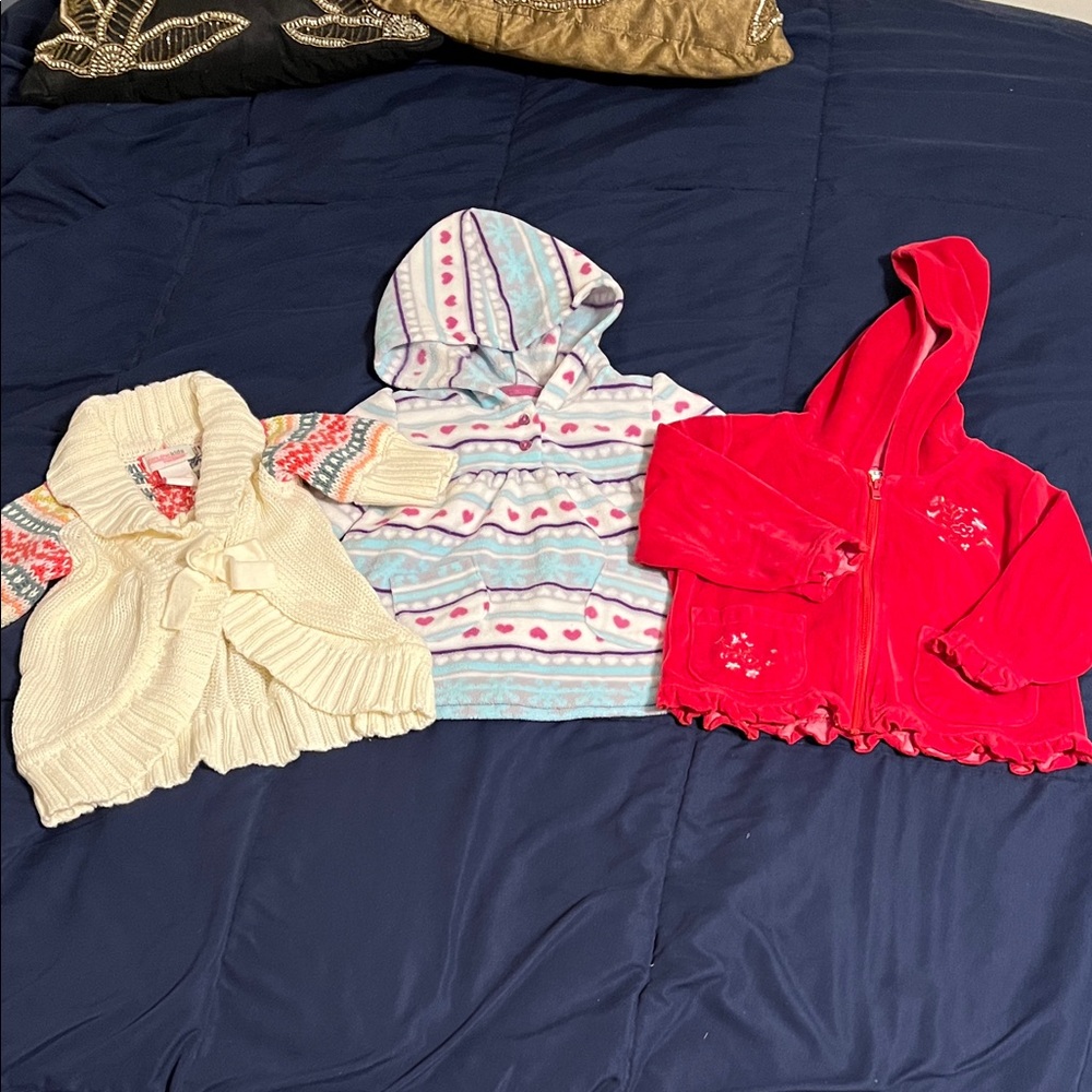 Girls 18 months jacket/sweater lot, 3 pieces, 0315B